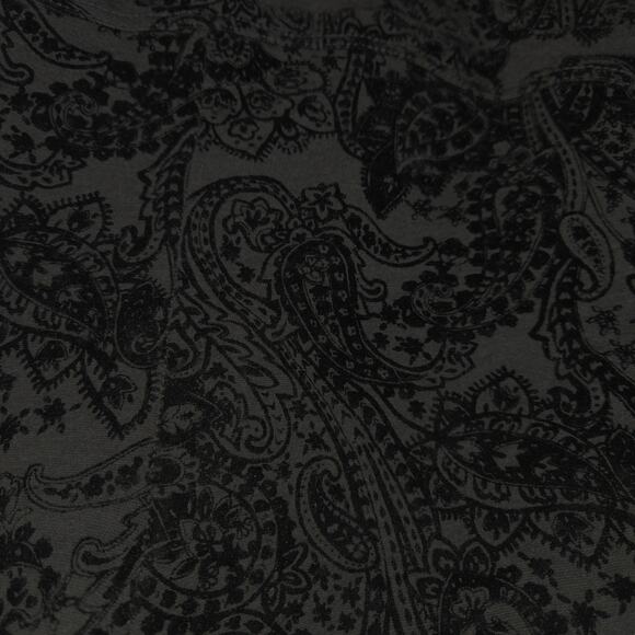 One 5 One Womans 2X Velvet Burnout Pants Black Flocked Paisley Stretch Going Out - Picture 3 of 15